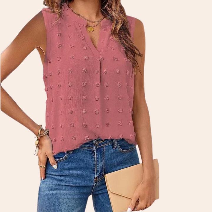 Sleeveless Light Women's Blouse – Vera-Pink-S-State of Style