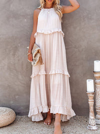 Sleeveless Maxi Dress with Bow Detail – Noor-Beige-S-State of Style