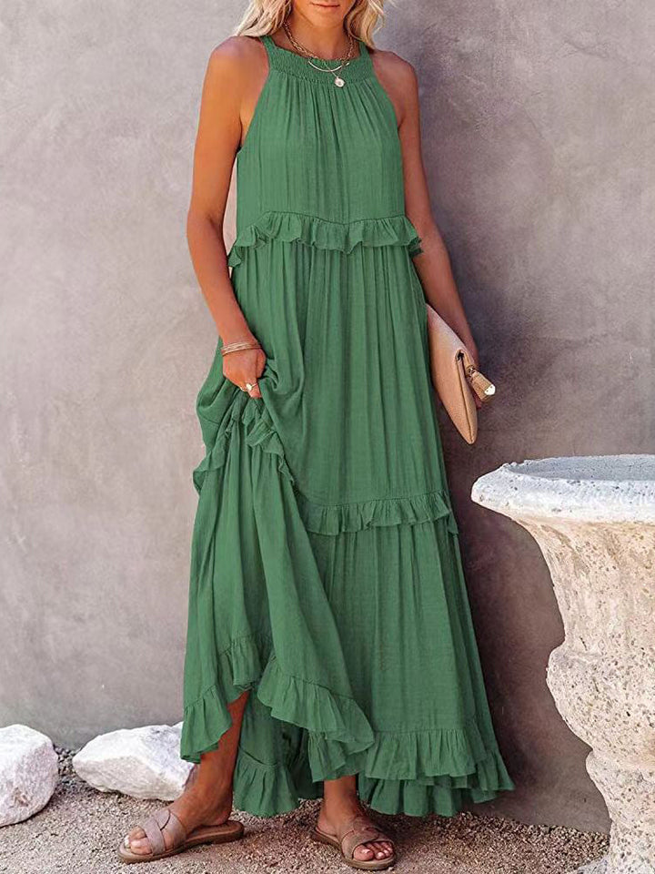 Sleeveless Maxi Dress with Bow Detail – Noor-Green-S-State of Style