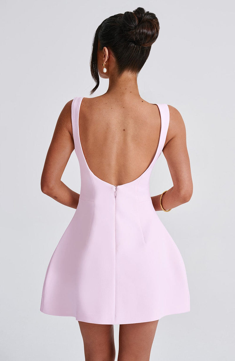 Sleeveless Pink Mini Summer Dress with Halter Neck – Naomi-XS-State of Style