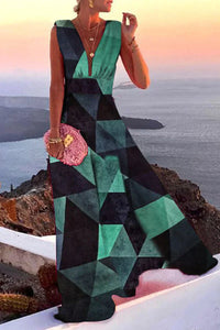 Sleeveless summer dress with print | Airy & Figure-flattering - Layla-Green/Black-S-State of Style