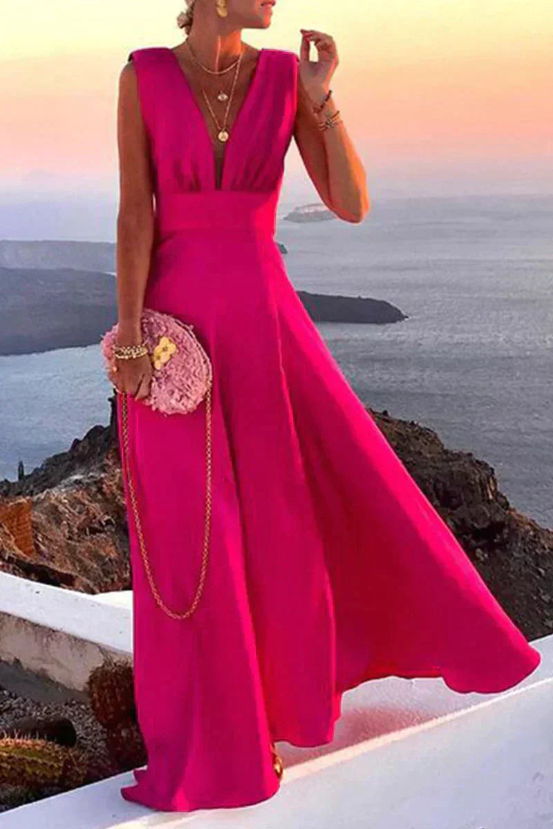 Sleeveless summer dress with print | Airy & Figure-flattering - Layla-Pink-S-State of Style