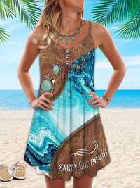 Sleeveless Summer Mini Dress for Women - Solene-Turtles 3-S-State of Style