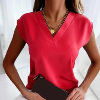 Sleeveless & Versatile Women's V-Neck Top – Soraya-Blue-S-State of Style