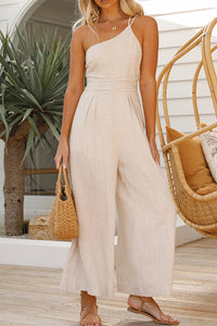 Sleeveless Women's Jumpsuit with Relaxed Fit – Mireille-Beige-S-State of Style