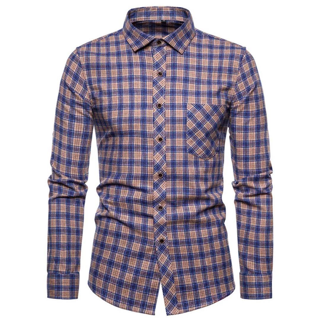 Slim-Fit Checked Shirt Francisco – Classic Cotton & Casual Style-Blue-38-State of Style
