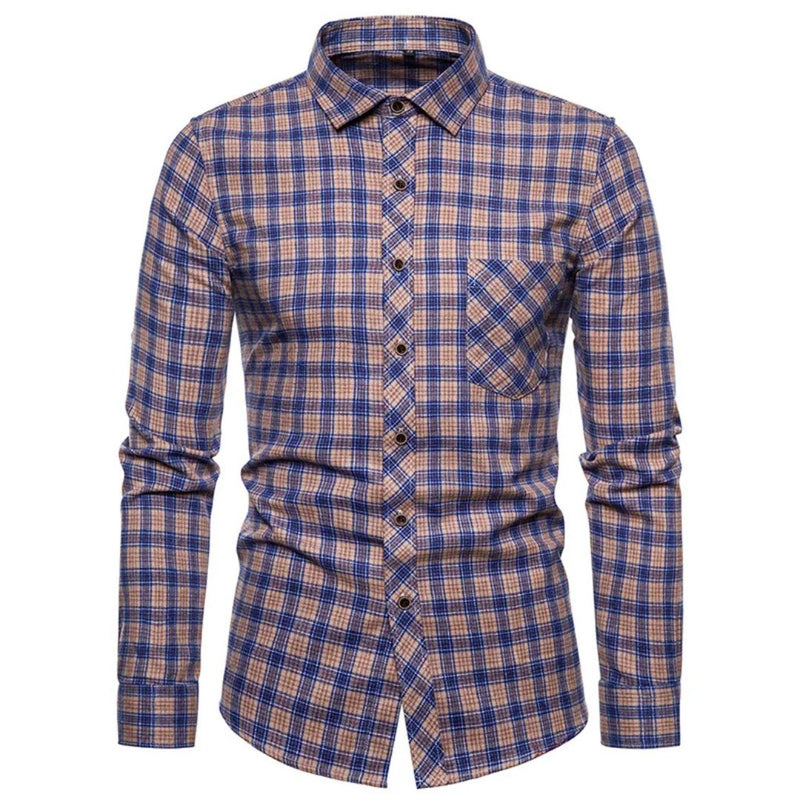 Slim-Fit Checked Shirt Francisco – Classic Cotton & Casual Style-Blue-38-State of Style