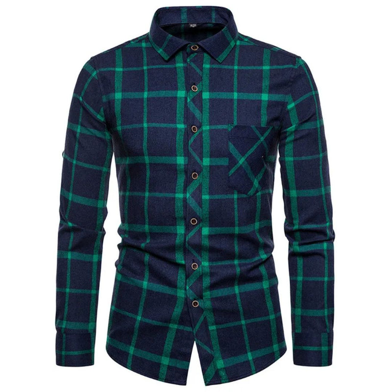 Slim-Fit Checked Shirt Francisco – Classic Cotton & Casual Style-Green-38-State of Style