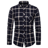 Slim-Fit Checked Shirt Francisco – Classic Cotton & Casual Style-Navy Blue-38-State of Style