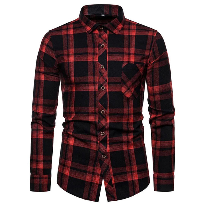 Slim-Fit Checked Shirt Francisco – Classic Cotton & Casual Style-Red/Black-38-State of Style