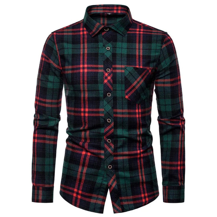 Slim-Fit Checked Shirt Francisco – Classic Cotton & Casual Style-Red/Green-38-State of Style
