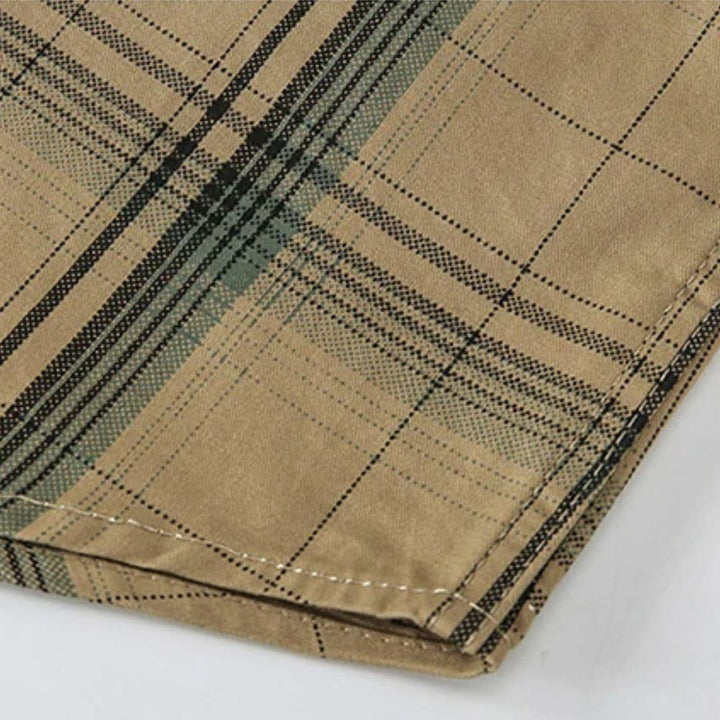 Slim-Fit Checked Shirt Henry – Military Style & Breathable Cotton-Green-M-State of Style