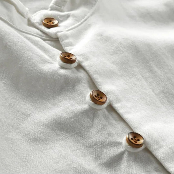 Slim-Fit Cotton-Linen Shirt Benedict – Classic Stand-Up Collar-Grey-L-State of Style