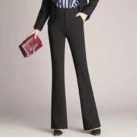 Slim Fit Flared High Waist Trousers – Mila-Black-S-State of Style