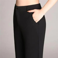 Slim Fit Flared High Waist Trousers – Mila-Black-S-State of Style