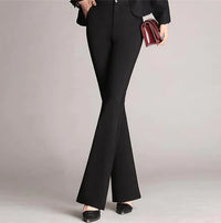 Slim Fit Flared High Waist Trousers – Mila-Black-S-State of Style