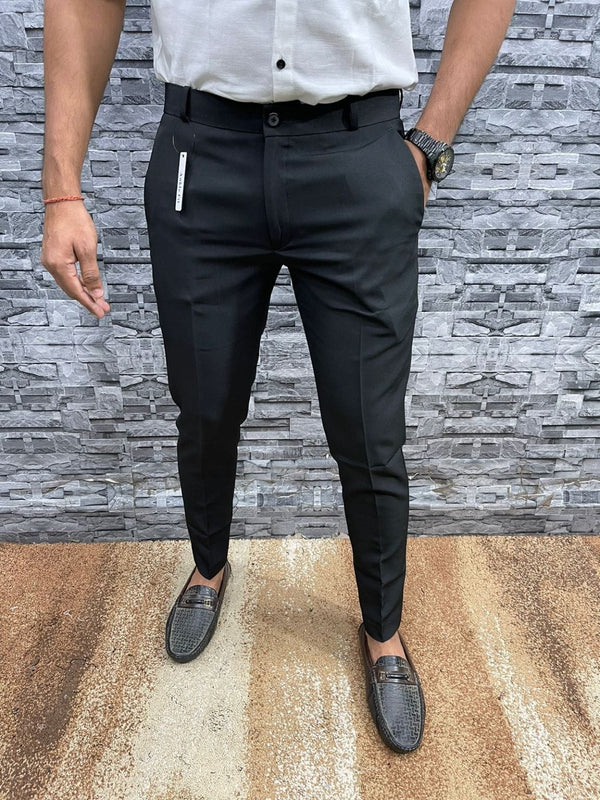 Slim Fit Formal Men's Trousers – Milan-Black-28-State of Style