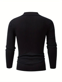 Slim Fit Knitted Sweater Shirt-White-S-State of Style