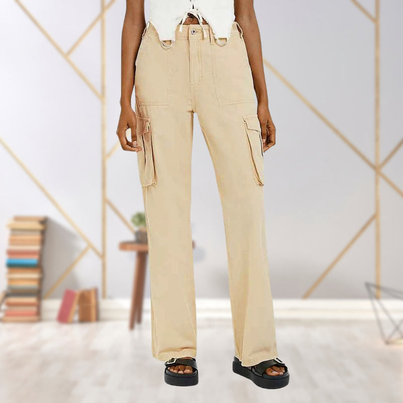 Slim-Fit Ladies Cargo Trousers - Maya-Beige-S-State of Style