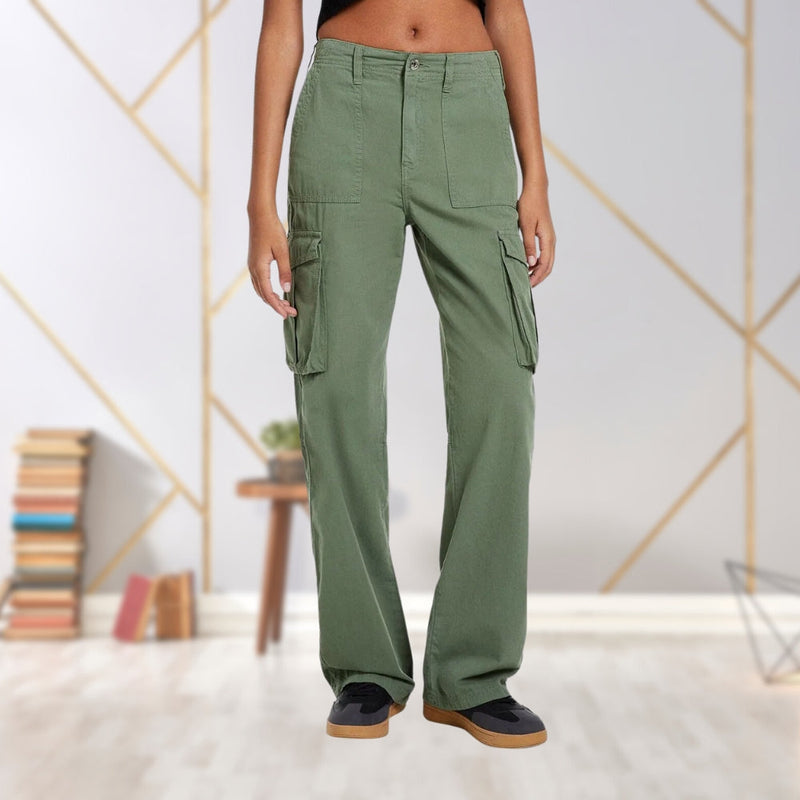Slim-Fit Ladies Cargo Trousers - Maya-Green-S-State of Style