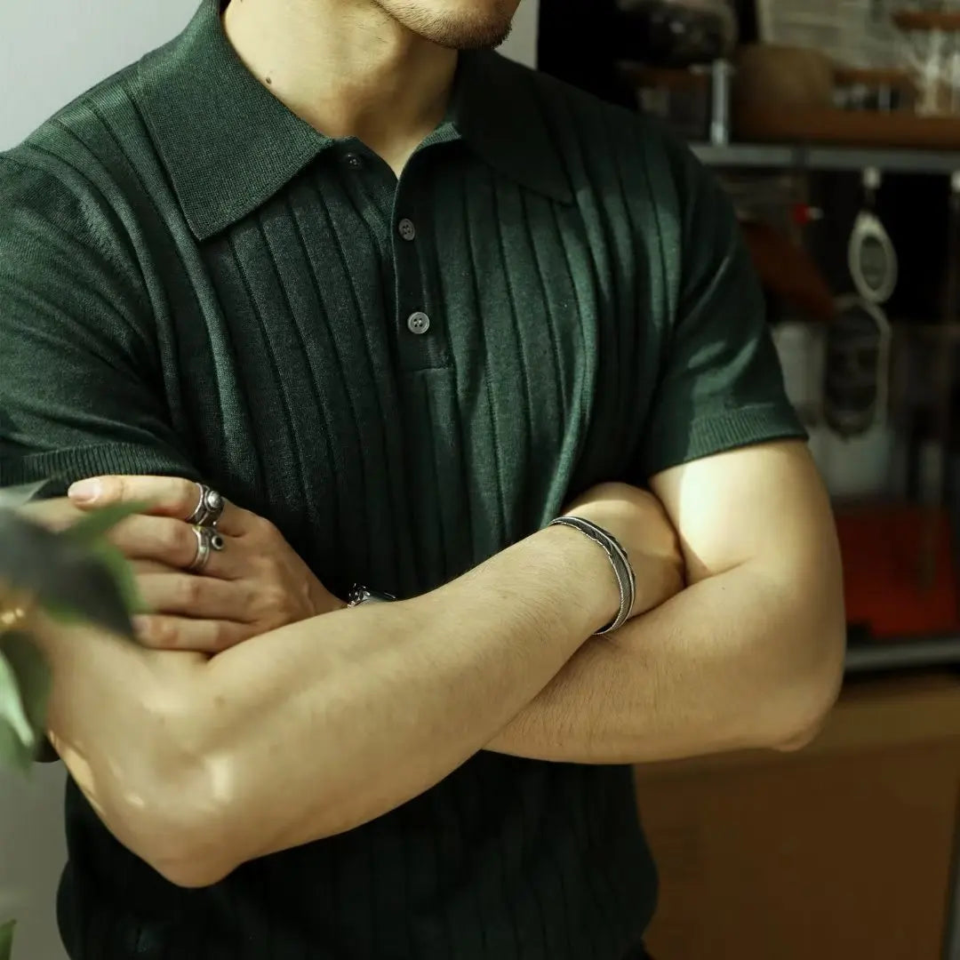 Slim Fit Men's Polo Shirt with Zip – Fabrizio-Black-S-State of Style