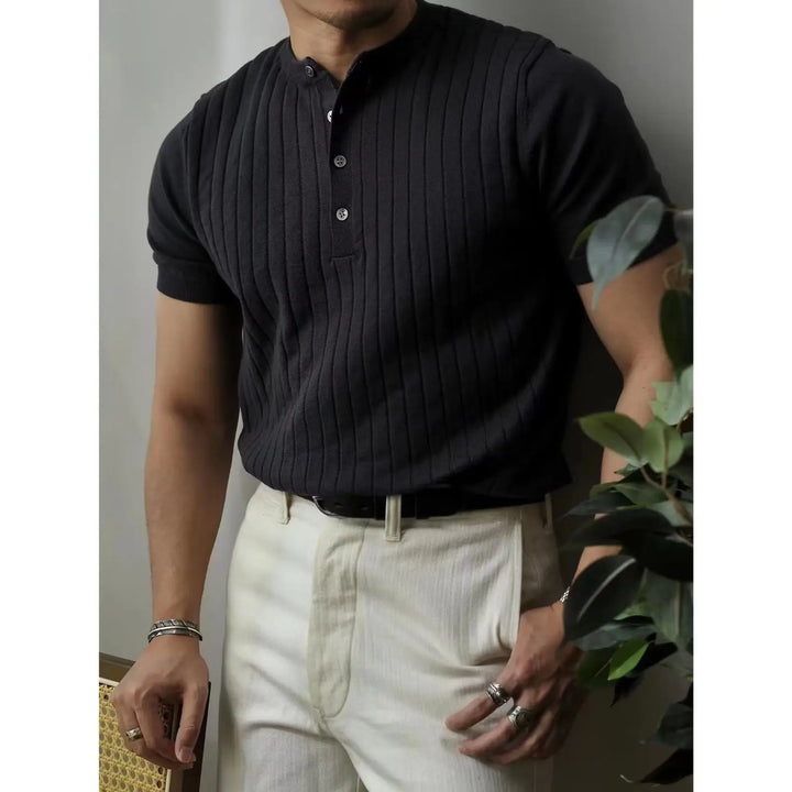 Slim Fit Men's Polo Shirt with Zip – Fabrizio-Black-S-State of Style