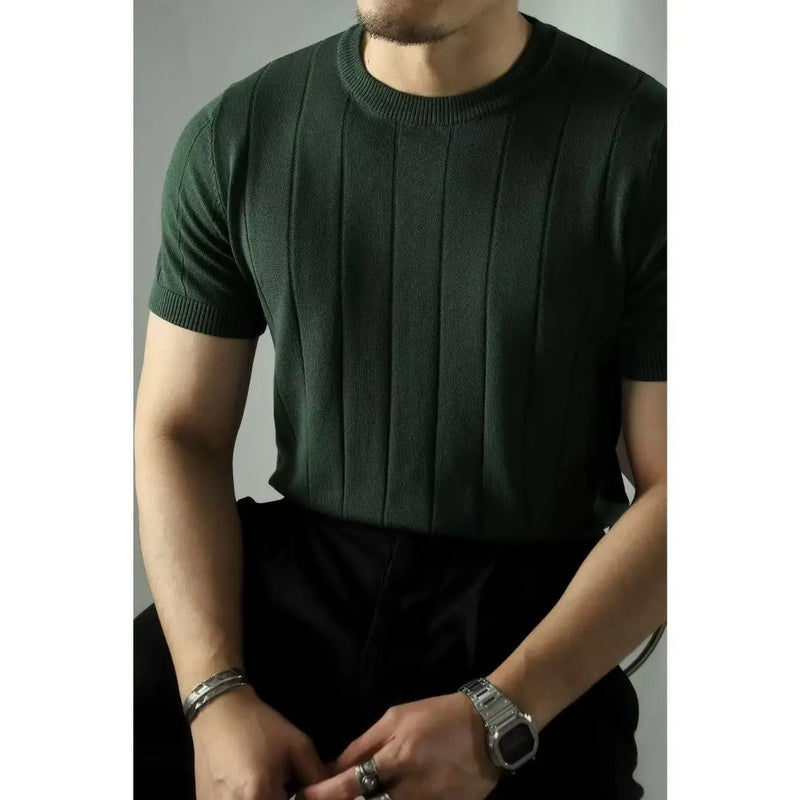 Slim Fit Men's Polo Shirt with Zip – Fabrizio-Green-S-State of Style