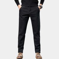 Slim Fit Semi-Formal Trousers for Men - Luca-Black-36-State of Style