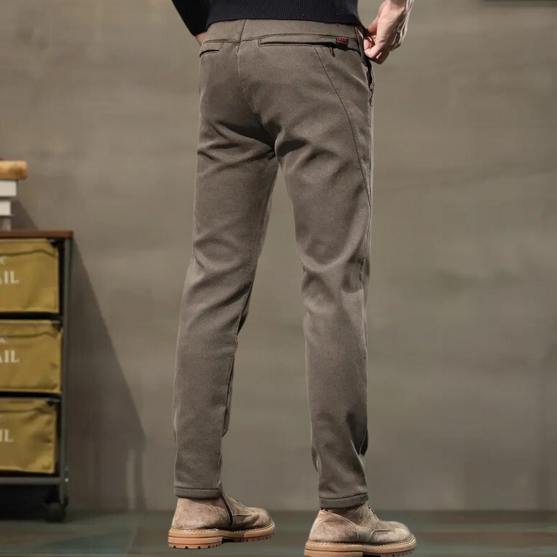 Slim Fit Semi-Formal Trousers for Men - Luca-Brown-36-State of Style