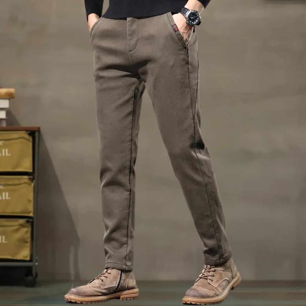 Slim Fit Semi-Formal Trousers for Men - Luca-Brown-36-State of Style