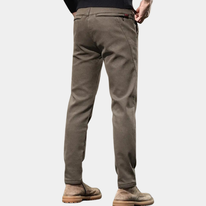 Slim Fit Semi-Formal Trousers for Men - Luca-Brown-36-State of Style
