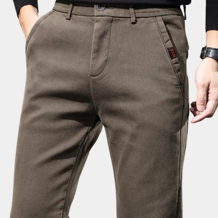 Slim Fit Semi-Formal Trousers for Men - Luca-Brown-36-State of Style