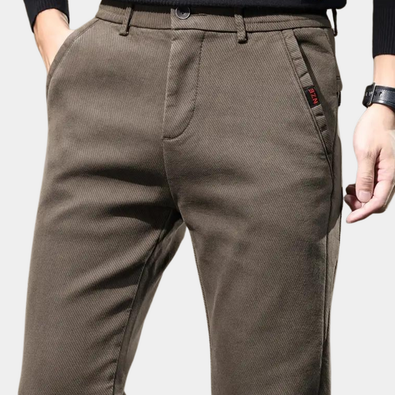 Slim Fit Semi-Formal Trousers for Men - Luca-Brown-36-State of Style