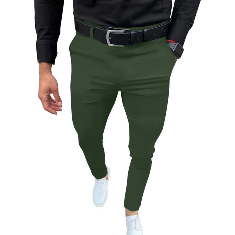 Slim Fit Stretch Men's Trousers - Boaz-Green-S-State of Style