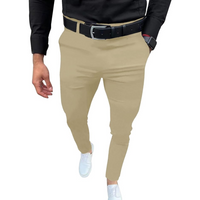 Slim Fit Stretch Men's Trousers - Boaz-Khaki-S-State of Style