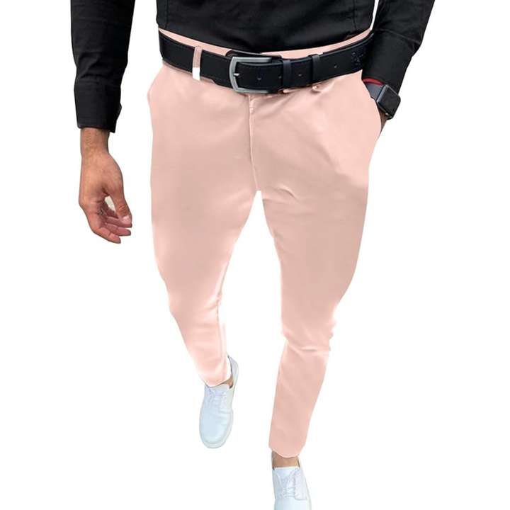Slim Fit Stretch Men's Trousers - Boaz-Pink-S-State of Style