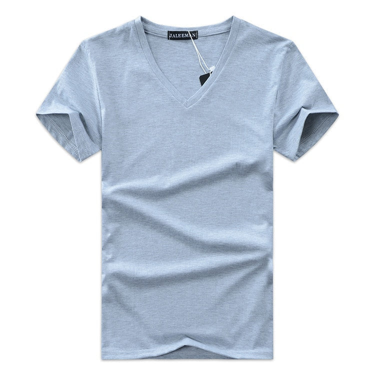 Slim Fit V-Neck T-Shirt for Men 1+1 FREE – Comfortable & Suitable for Everyday Use – Jonas-Light grey-S-State of Style