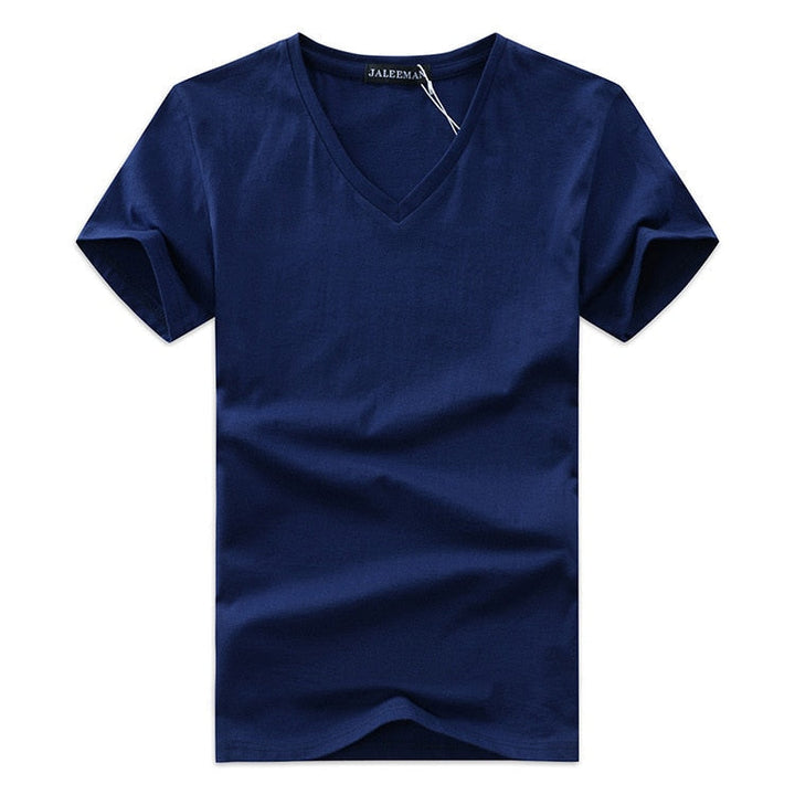 Slim Fit V-Neck T-Shirt for Men 1+1 FREE – Comfortable & Suitable for Everyday Use – Jonas-Navy blue-S-State of Style