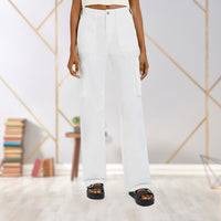 Slim-Fit Women’s Cargo Pants - Maya-White-S-State of Style