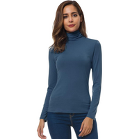Slim Fit Women's Turtleneck - Petra-Blue-S-State of Style