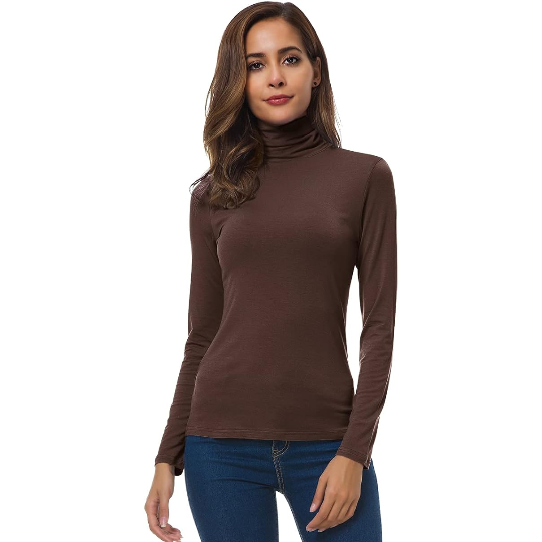 Slim Fit Women's Turtleneck - Petra-Coffee-S-State of Style