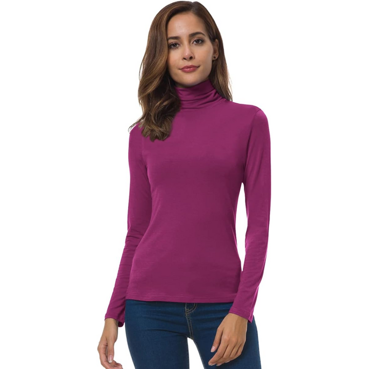 Slim Fit Women's Turtleneck - Petra-Fuchsia-S-State of Style