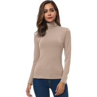 Slim Fit Women's Turtleneck - Petra-Khaki-S-State of Style