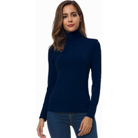 Slim Fit Women's Turtleneck - Petra-Marine blue-S-State of Style