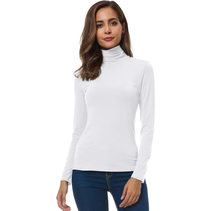 Slim Fit Women's Turtleneck - Petra-White-S-State of Style