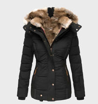 Slim Fit Women's Winter Jacket with Hood - Aurora-Black-S-State of Style