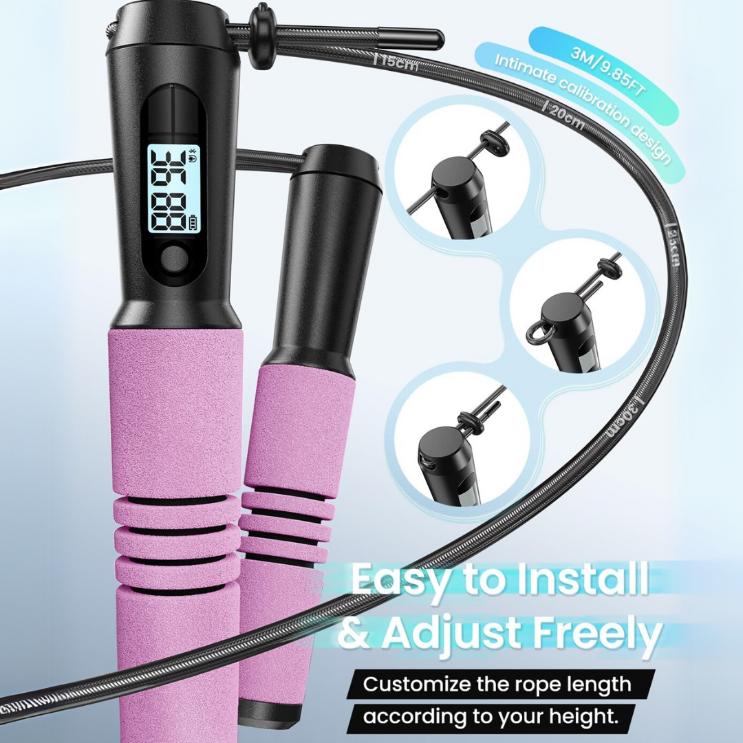 Slim Jump Rope with APP Tracking & Tangle-Free Design-Black-State of Style