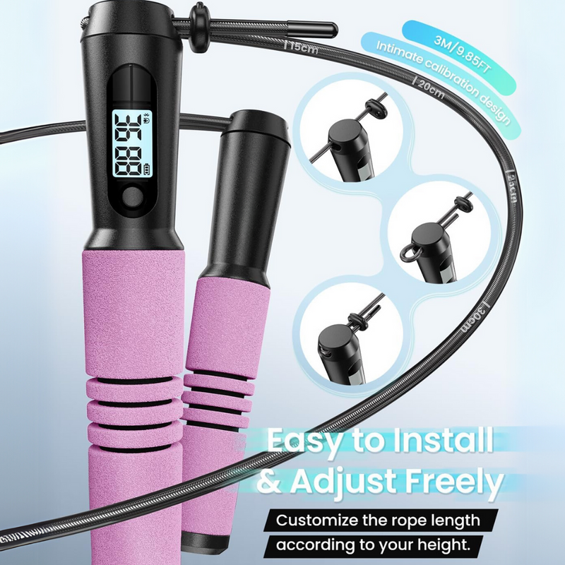 Slim Jump Rope with APP Tracking & Tangle-Free Design-Black-State of Style