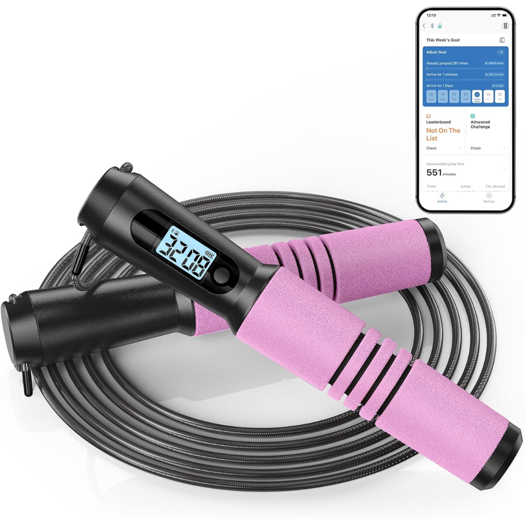 Slim Jump Rope with APP Tracking & Tangle-Free Design-Black-State of Style