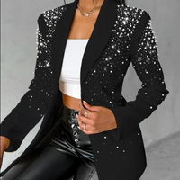Slim Ladies Blazer with Pearl Details - Amara-Black-S-State of Style